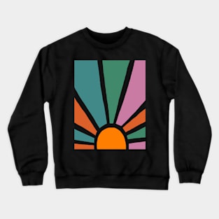 Abstract sunset 80s style o black Crewneck Sweatshirt